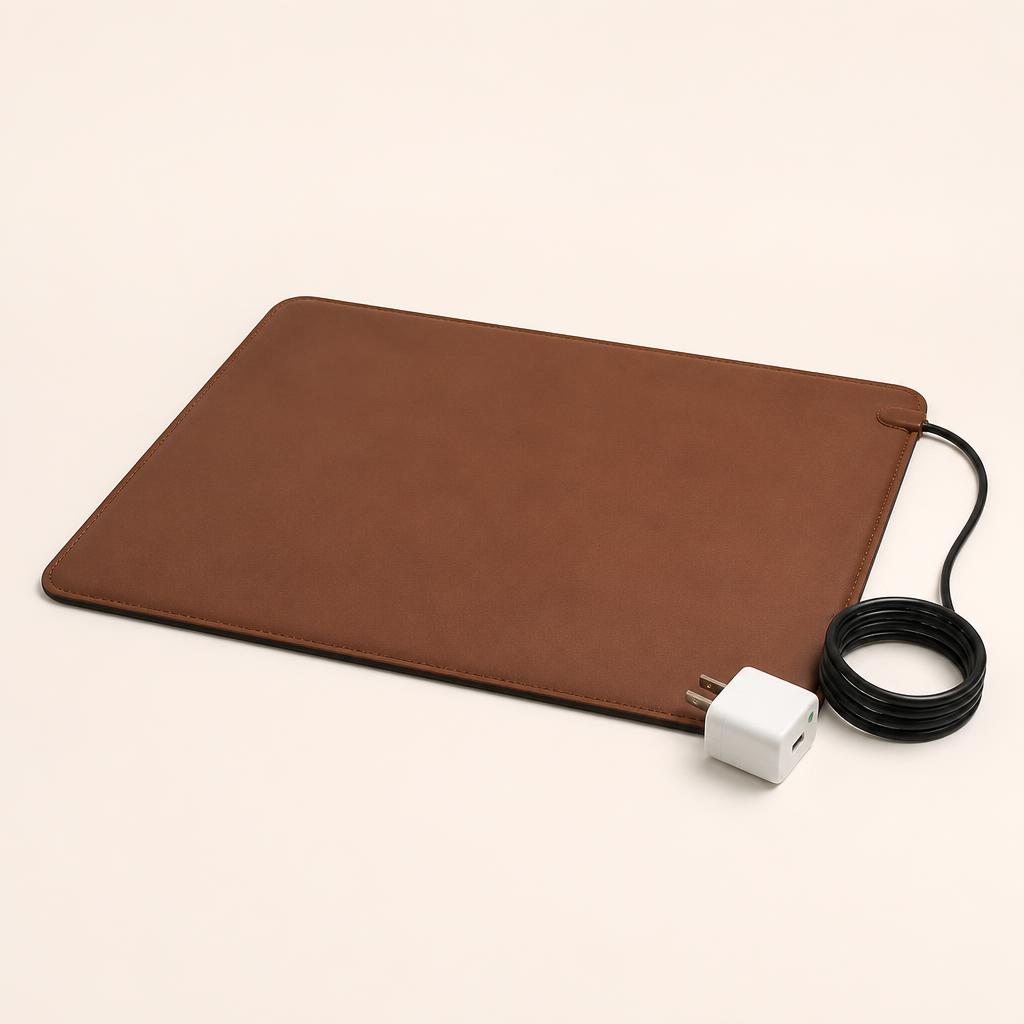 Realur Grounding Mat on a linen bed in morning light